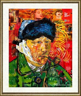 黄凤荣_耳朵上扎绑带叼烟斗的自画像 Self-Portrait with Bandaged Ear and Pipe